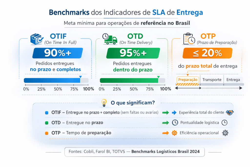 Indicadores de SLA de entrega